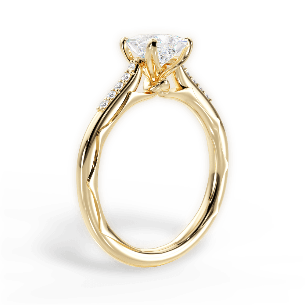 Christina Princess Cut Lab Grown Diamond 18Kt Yellow Gold Engagement Ring - View 2