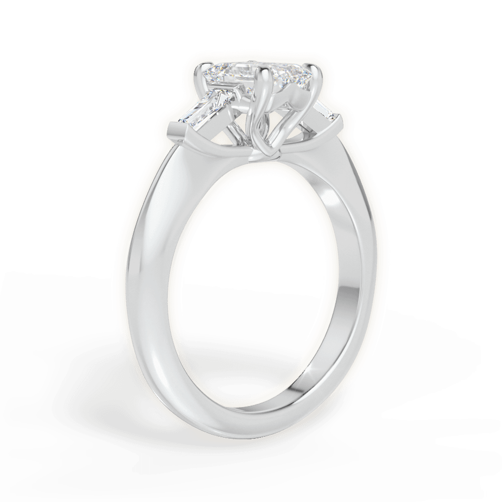 Emily Emerald Cut Lab Grown Diamond 14Kt White Gold Engagement Ring - View 3