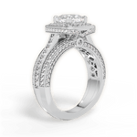 Madison Cushion Cut Lab Grown Diamond Platinum Engagement Ring - View 3