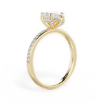 Janice Pear Cut Lab Grown Diamond 18Kt Yellow Gold Engagement Ring - View 2