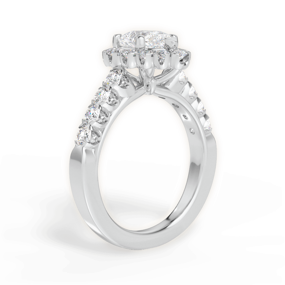 Lacey Pear Cut Lab Grown Diamond 18Kt White Gold Engagement Ring - View 4