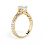 Kendra Asscher Cut Lab Grown Diamond 18Kt Yellow Gold Engagement Ring - View 3