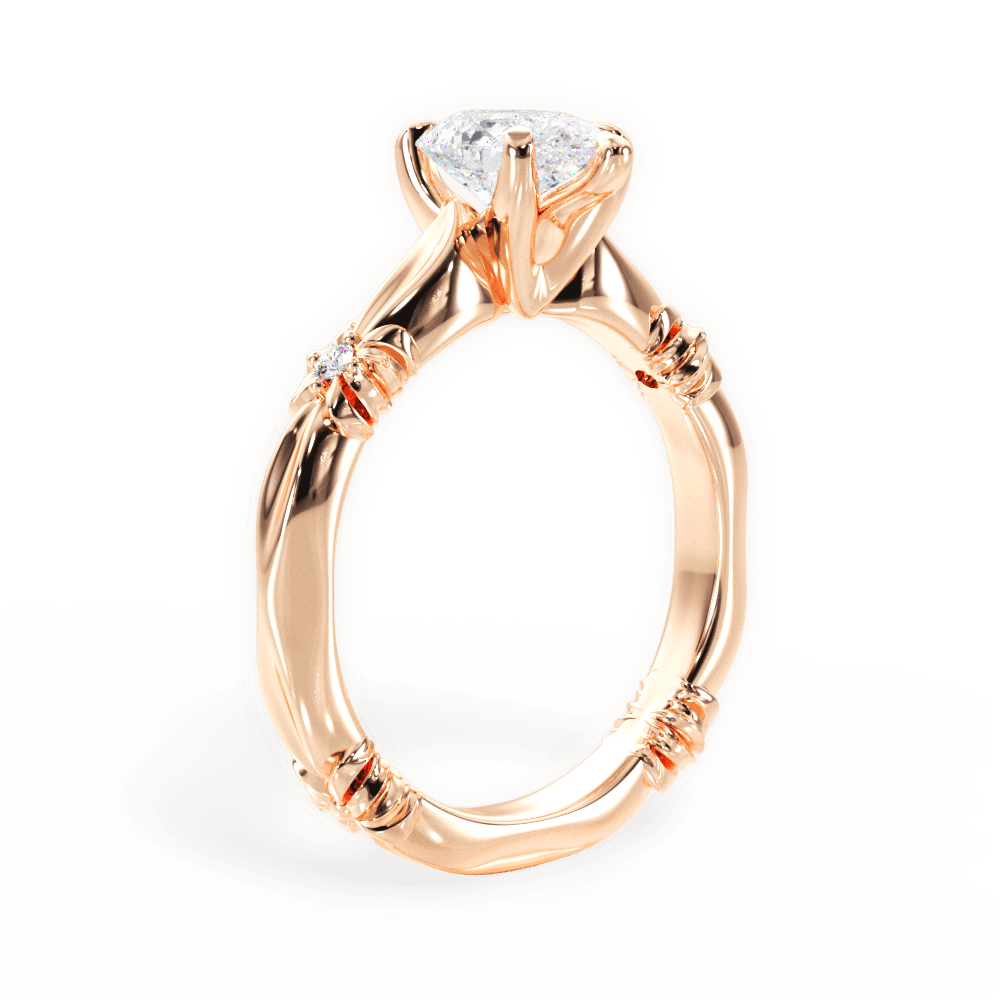 Claire Pear Cut Lab Grown Diamond 18Kt Rose Gold Engagement Ring - View 4
