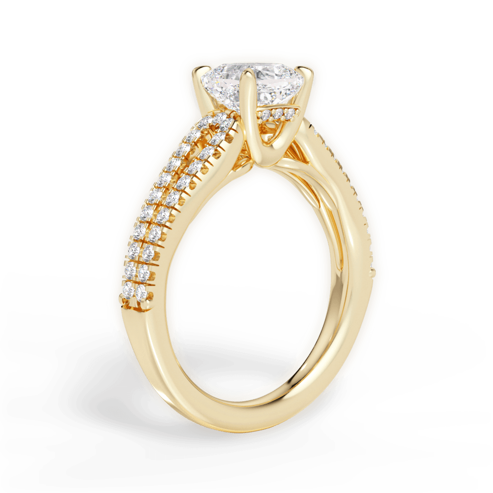 Jessica Cushion Cut Lab Grown Diamond 18Kt Yellow Gold Engagement Ring - View 2