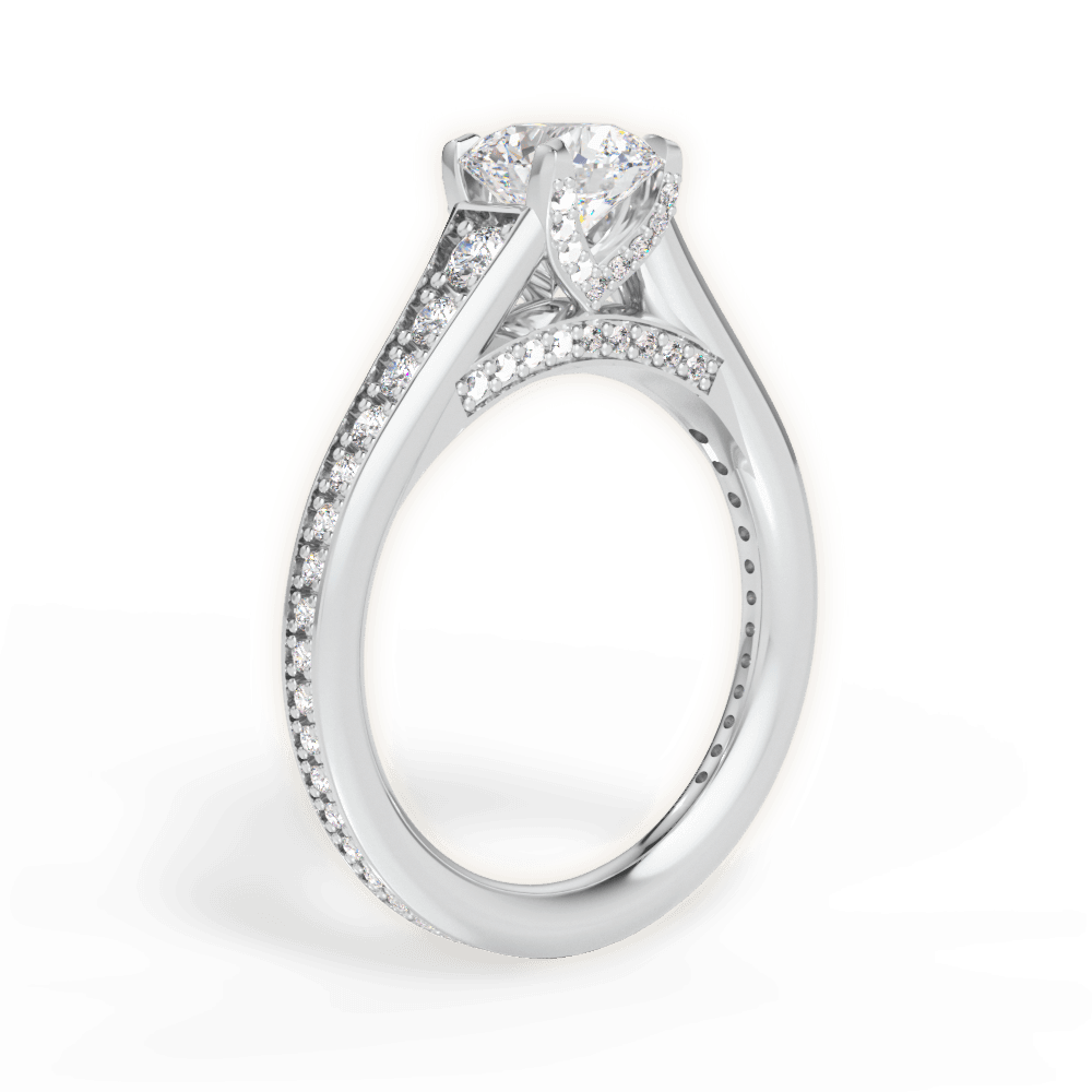 Leslie Round Cut Lab Grown Diamond 18Kt White Gold Engagement Ring - View 3