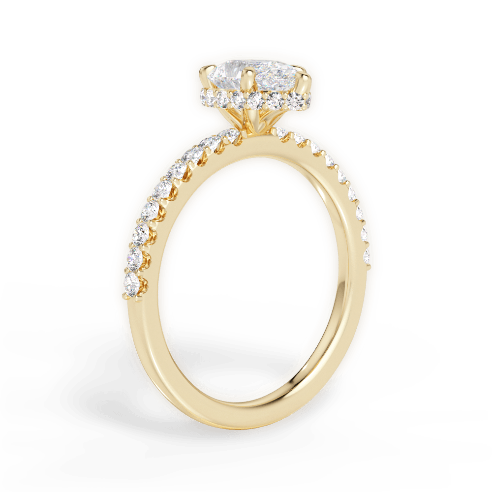 Isabella Pear Cut Lab Grown Diamond 18Kt Yellow Gold Engagement Ring - View 2