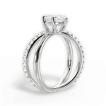 Jennifer Marquise Cut Lab Grown Diamond 18Kt White Gold Engagement Ring - View 3