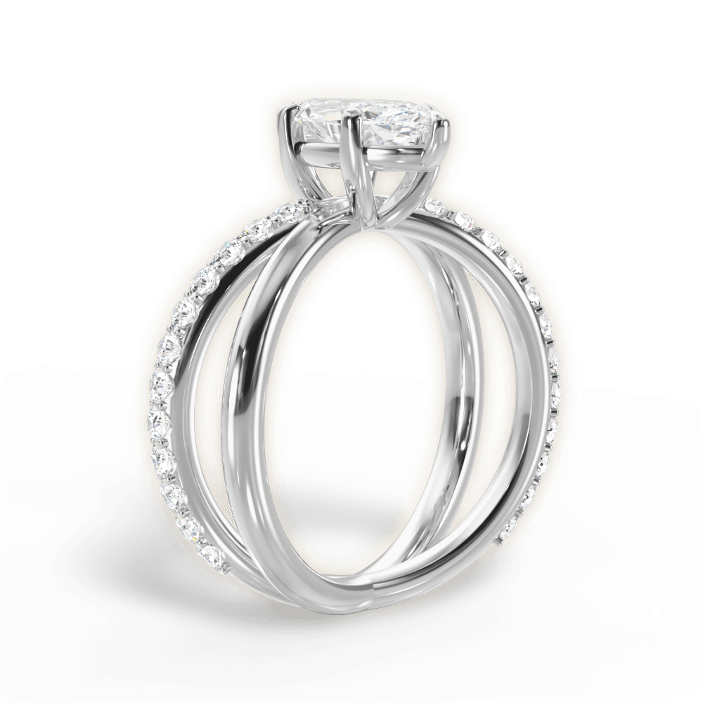 Jennifer Marquise Cut Lab Grown Diamond 18Kt White Gold Engagement Ring - View 3