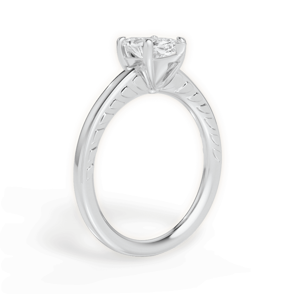 Annette Marquise Cut Lab Grown Diamond 14Kt White Gold Engagement Ring - View 2