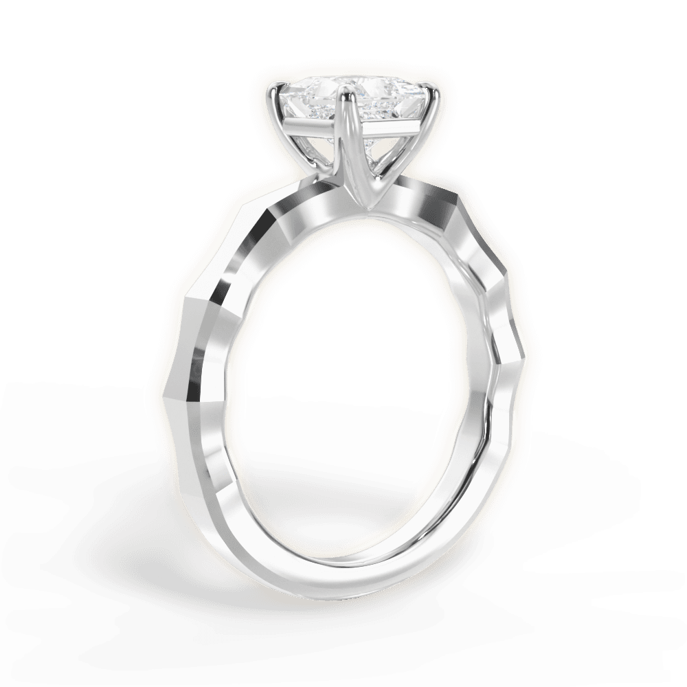 Aaliyah Princess Cut Lab Grown Diamond 18Kt White Gold Engagement Ring - View 4