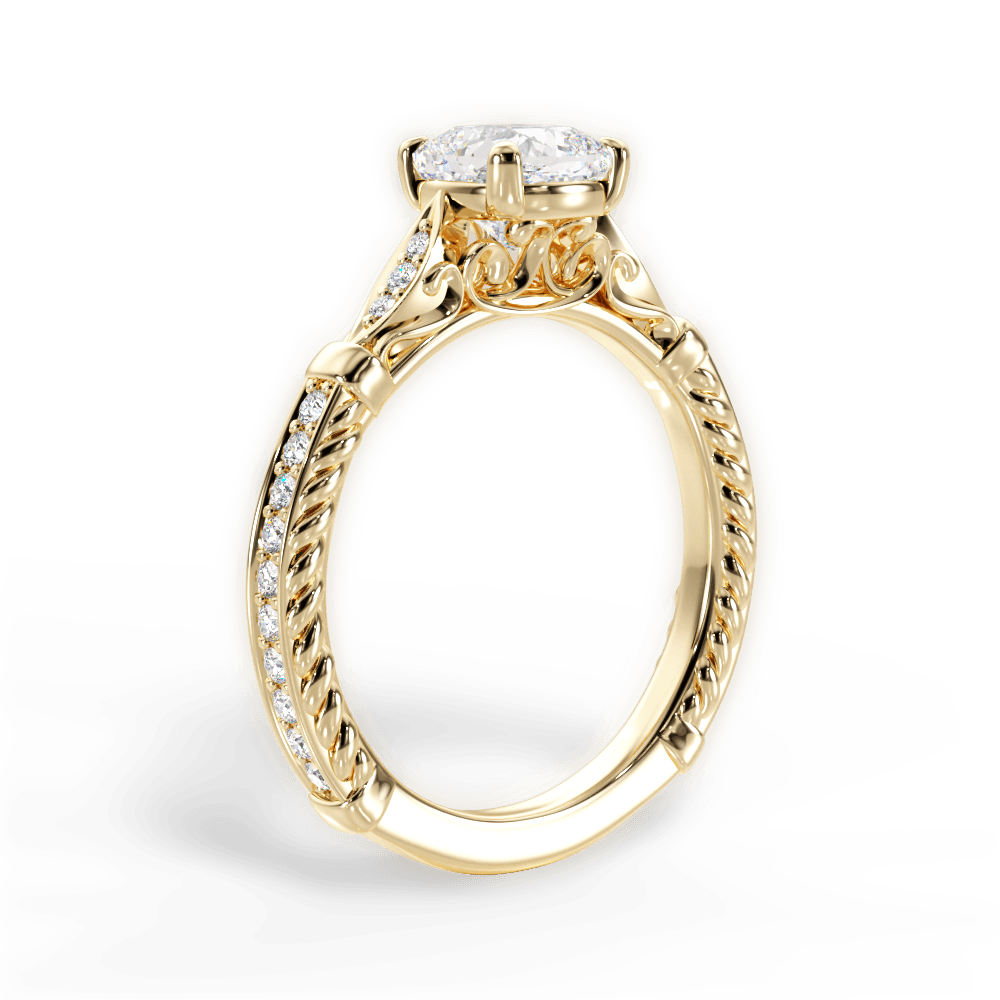 Gabriela Cushion Cut Lab Grown Diamond 18Kt Yellow Gold Engagement Ring - View 4