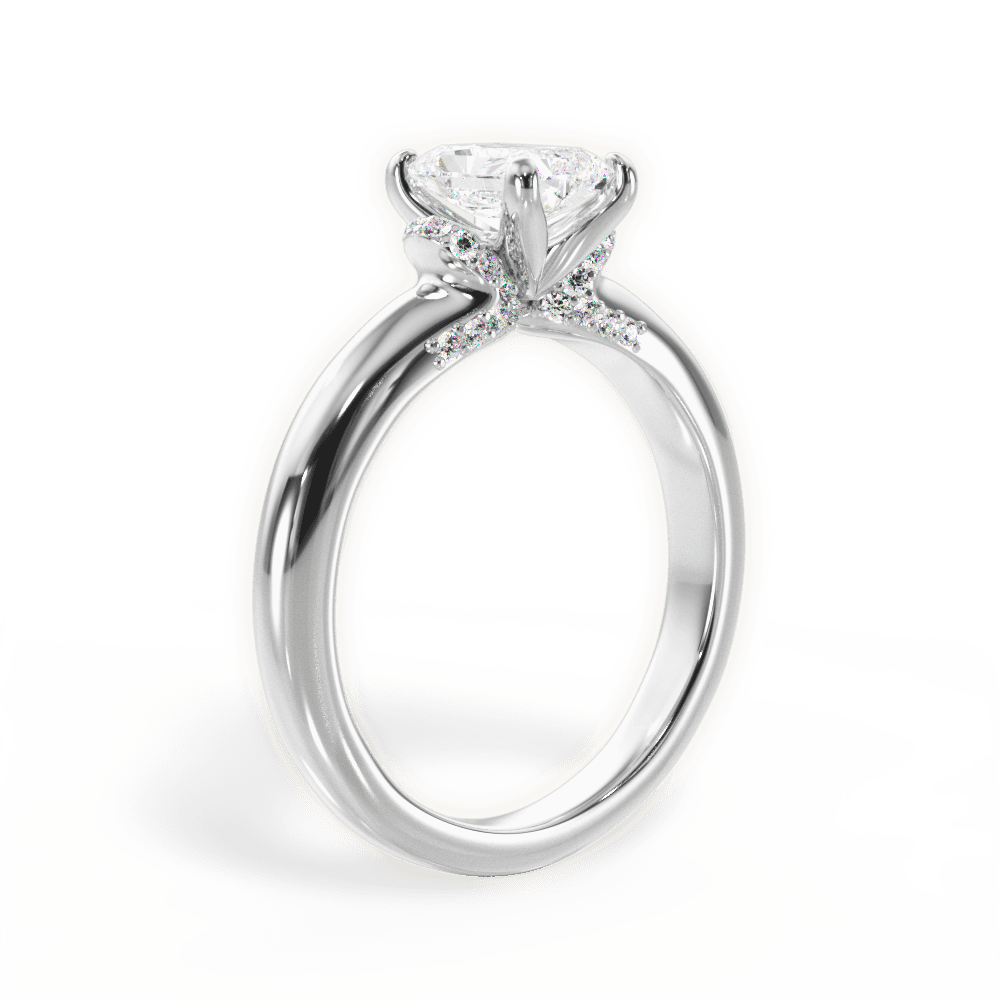 Florence Radiant Cut Lab Grown Diamond 18Kt White Gold Engagement Ring - View 3