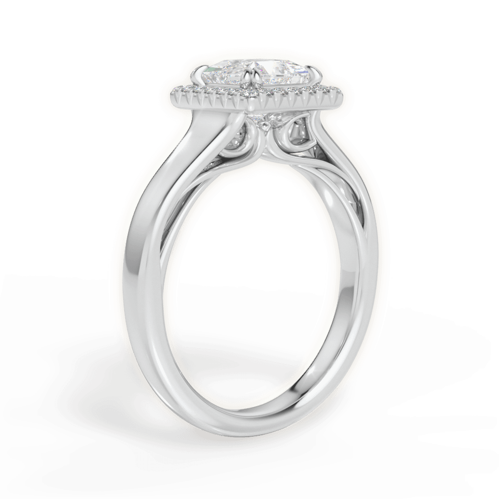 Jasmin Princess Cut Lab Grown Diamond 18Kt White Gold Engagement Ring - View 3