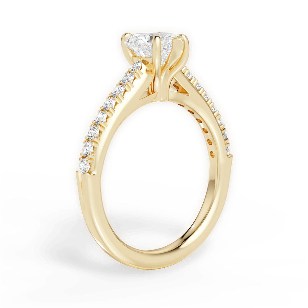 Elizabeth Heart Cut Lab Grown Diamond 18Kt Yellow Gold Engagement Ring - View 2