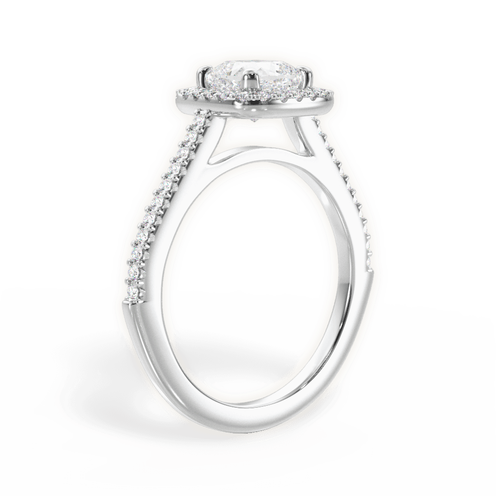 Jeanne Cushion Cut Lab Grown Diamond Platinum Engagement Ring - View 3