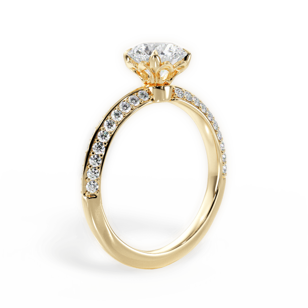 Gail Round Cut Lab Grown Diamond 18Kt Yellow Gold Engagement Ring - View 2