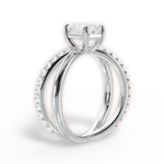 Jennifer Emerald Cut Lab Grown Diamond 14Kt White Gold Engagement Ring - View 3