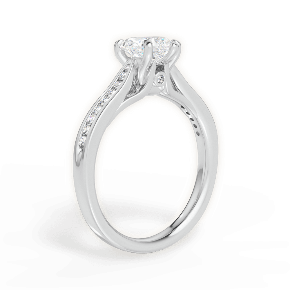 Elena Heart Cut Lab Grown Diamond 14Kt White Gold Engagement Ring - View 3