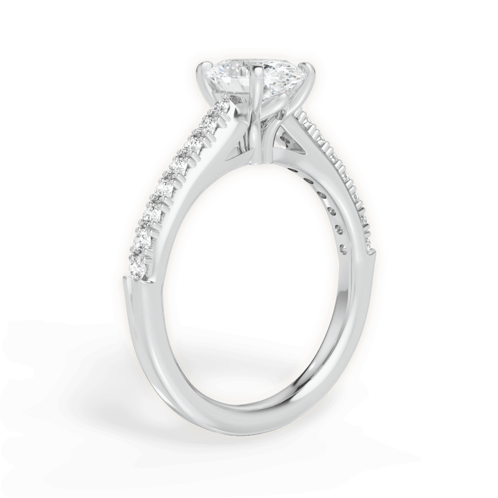 Elizabeth Oval Cut Lab Grown Diamond 18Kt White Gold Engagement Ring - View 4