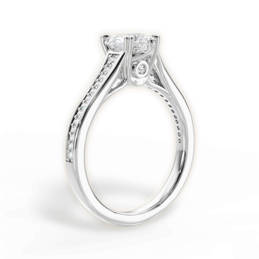 Delia Heart Cut Lab Grown Diamond 18Kt White Gold Engagement Ring - View 2
