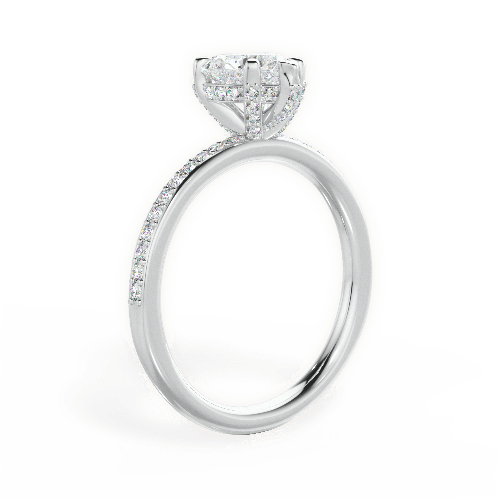 Janice Heart Cut Lab Grown Diamond Platinum Engagement Ring - View 4
