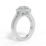 Mackenzie Asscher Cut Lab Grown Diamond 18Kt White Gold Engagement Ring - View 3