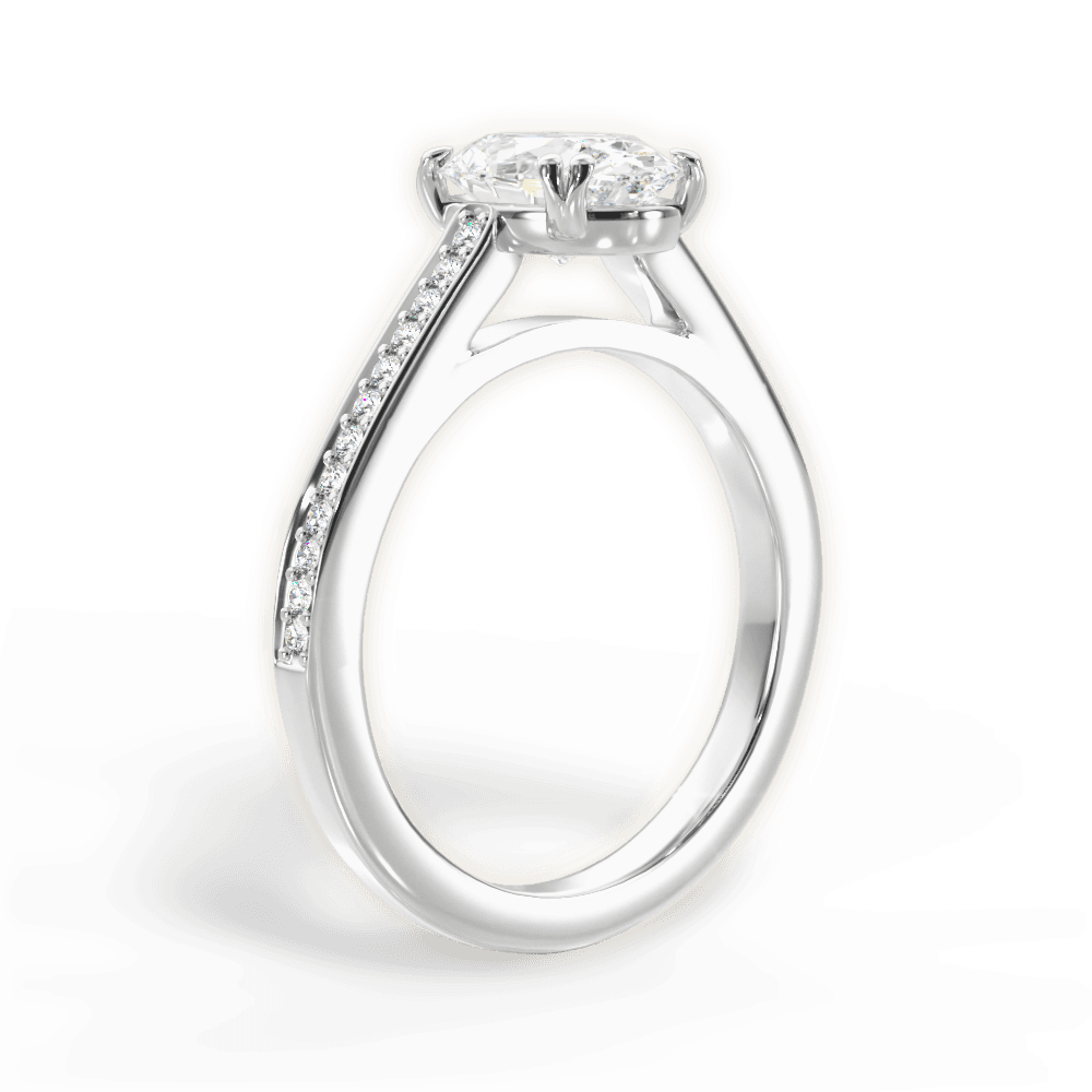 Denise Oval Cut Lab Grown Diamond Platinum Engagement Ring - View 2