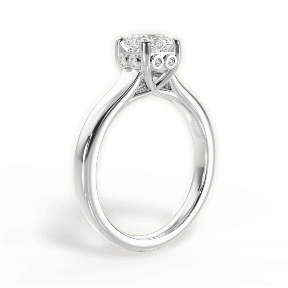Carol Asscher Cut Lab Grown Diamond 14Kt White Gold Engagement Ring - View 2