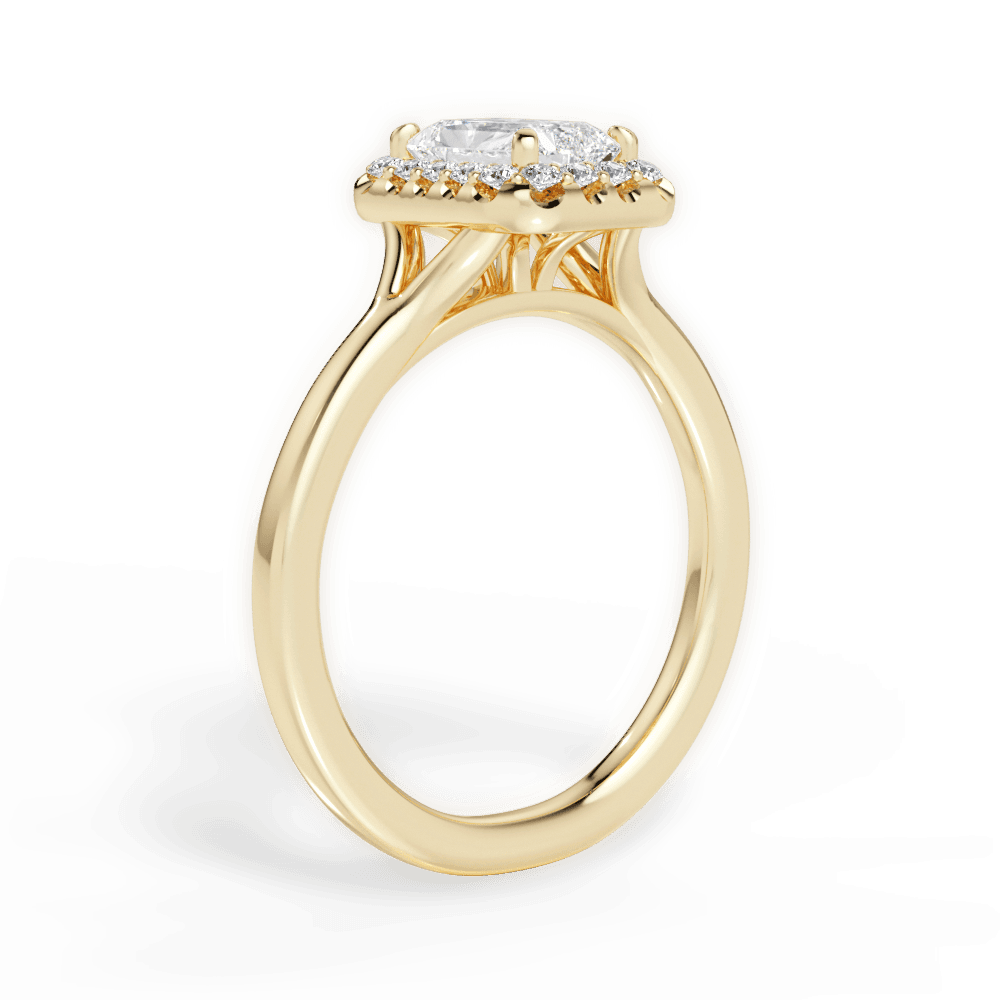 Geneva Radiant Cut Lab Grown Diamond 18Kt Yellow Gold Engagement Ring - View 4