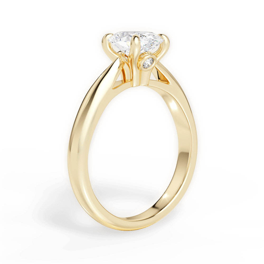 Dolores Oval Cut Lab Grown Diamond 18Kt Yellow Gold Engagement Ring - View 2