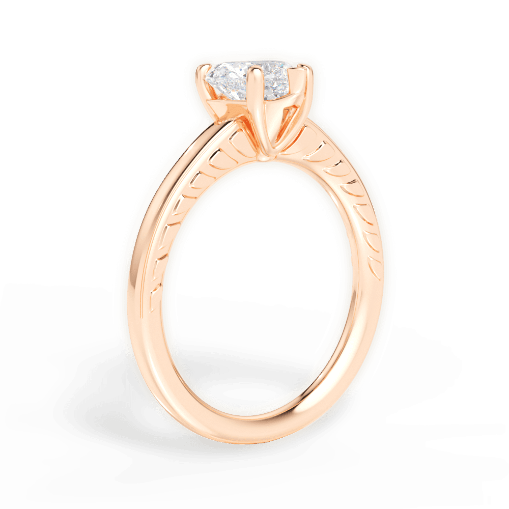 Annette Heart Cut Lab Grown Diamond 18Kt Rose Gold Engagement Ring - View 4
