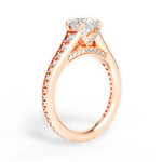 Leslie Round Cut Lab Grown Diamond 18Kt Rose Gold Engagement Ring - View 2
