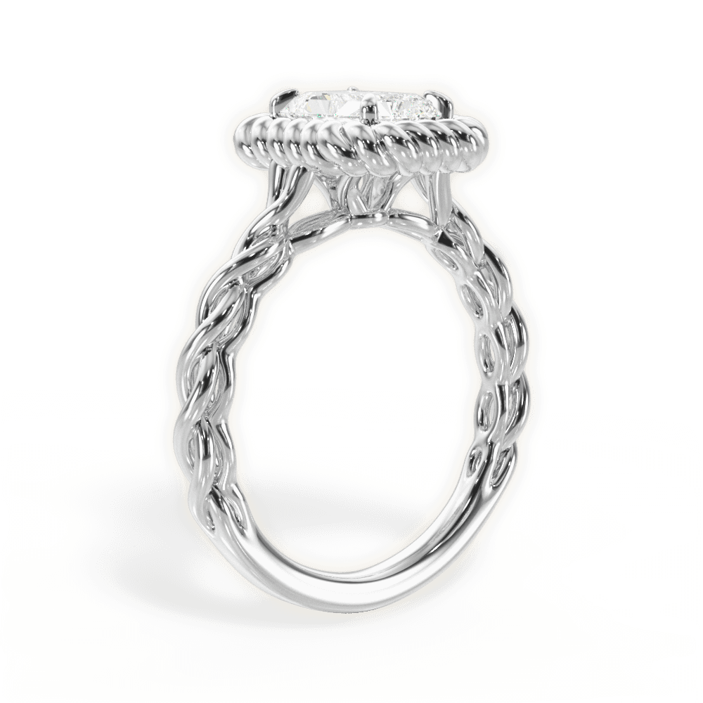 Belinda Radiant Cut Lab Grown Diamond 18Kt White Gold Engagement Ring - View 3