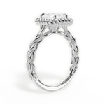 Belinda Radiant Cut Lab Grown Diamond Platinum Engagement Ring - View 3