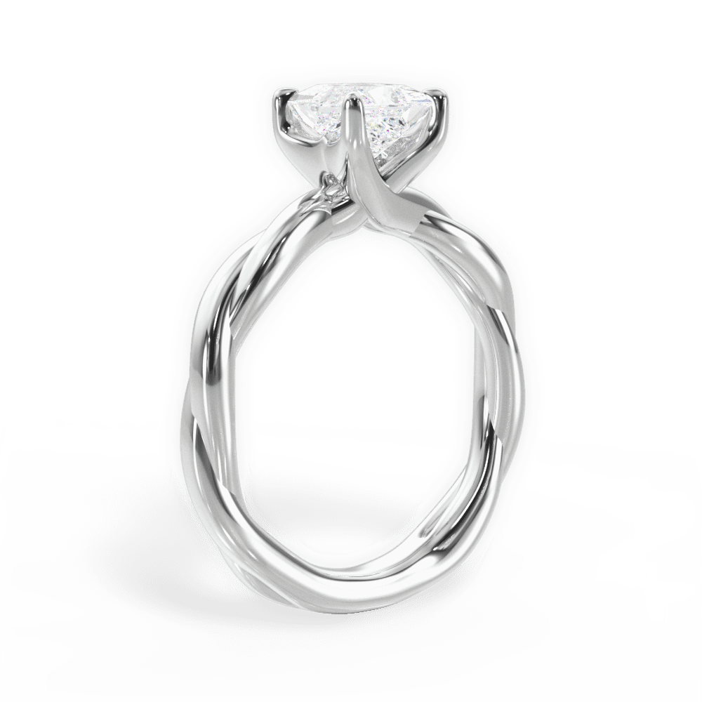Bianca Princess Cut Lab Grown Diamond 18Kt White Gold Engagement Ring - View 4