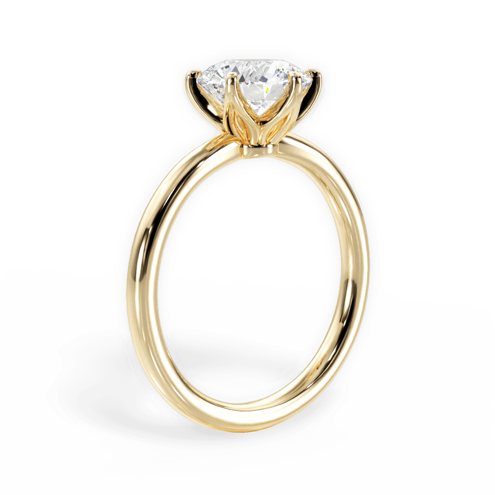 Angelica Round Cut Lab Grown Diamond 18Kt Yellow Gold Engagement Ring - View 4