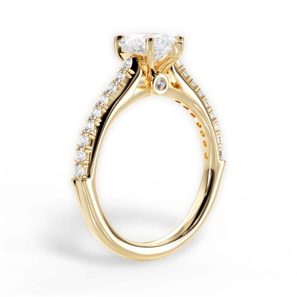 Frances Pear Cut Lab Grown Diamond 18Kt Yellow Gold Engagement Ring - View 2