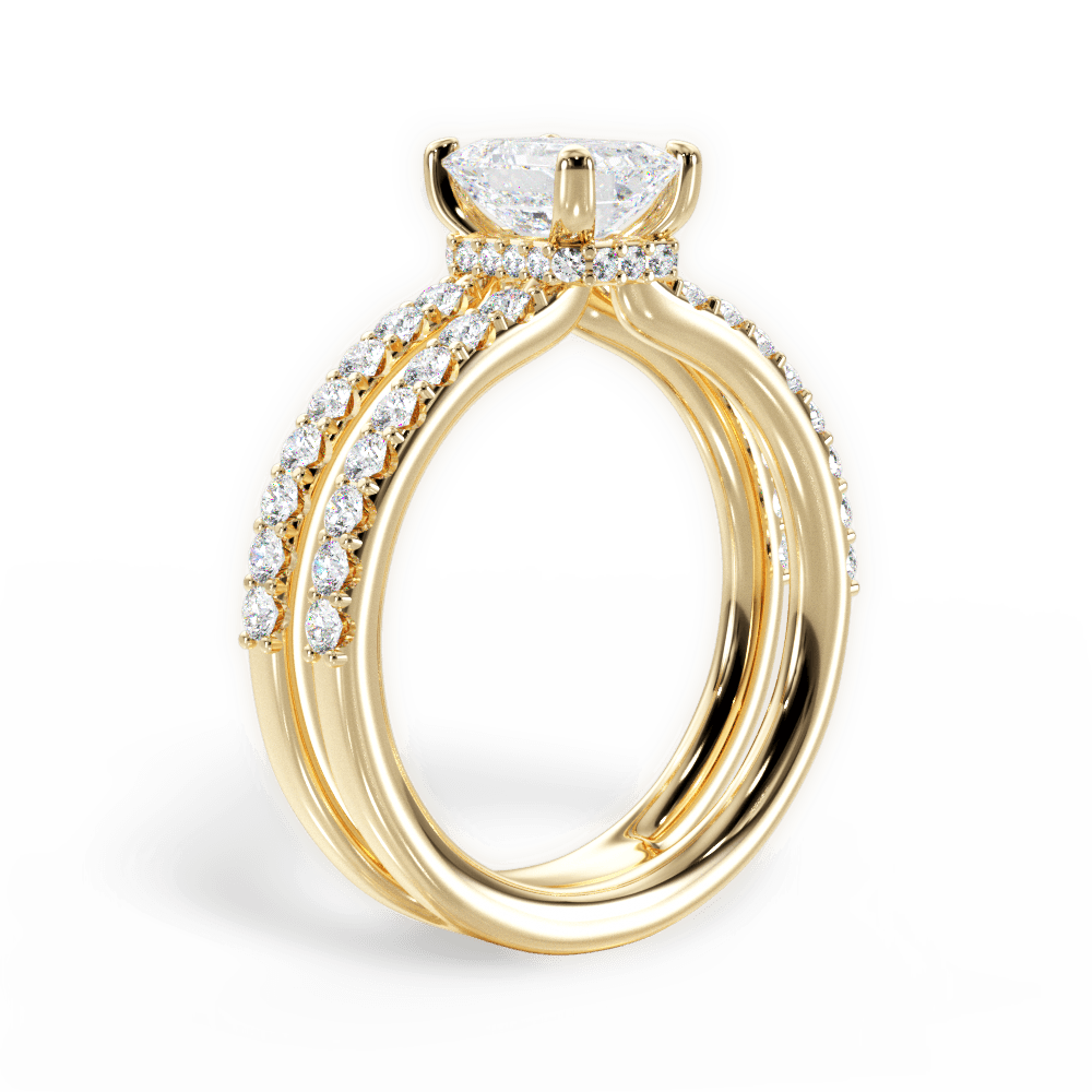 Christie Emerald Cut Lab Grown Diamond 18Kt Yellow Gold Engagement Ring - View 2