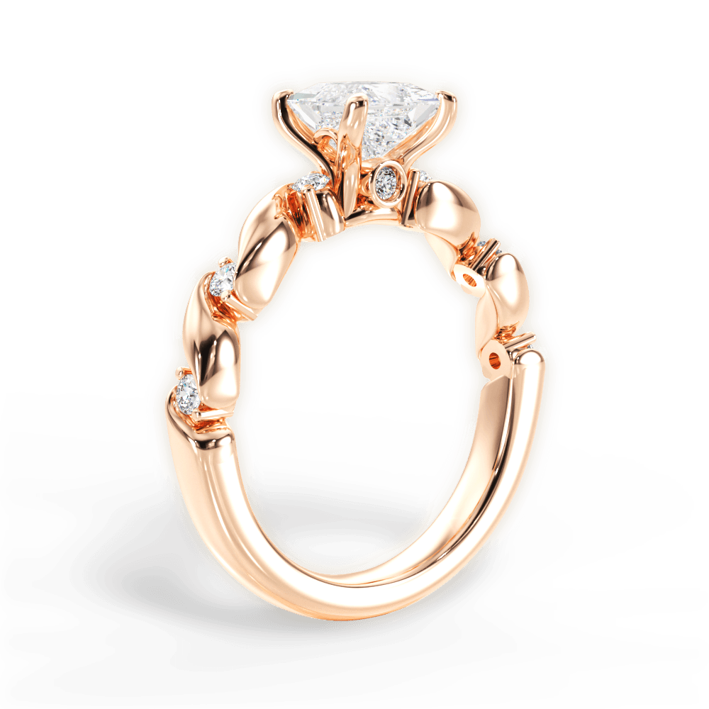 Emma Princess Cut Lab Grown Diamond 18Kt Rose Gold Engagement Ring - View 3