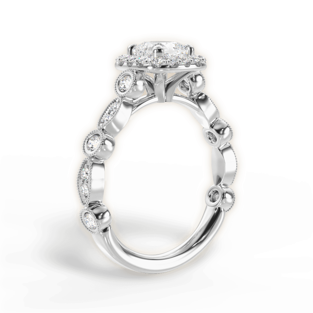 Irene Cushion Cut Lab Grown Diamond 18Kt White Gold Engagement Ring - View 2