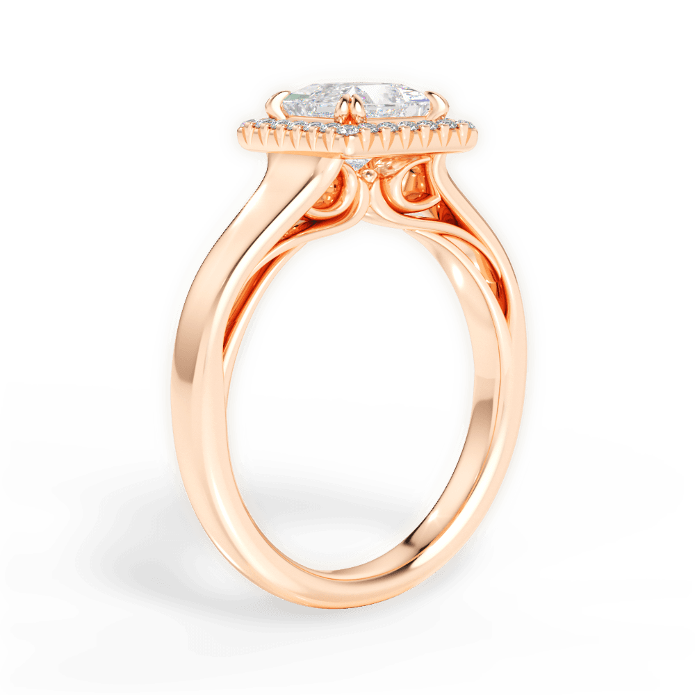 Jasmin Princess Cut Lab Grown Diamond 18Kt Rose Gold Engagement Ring - View 3