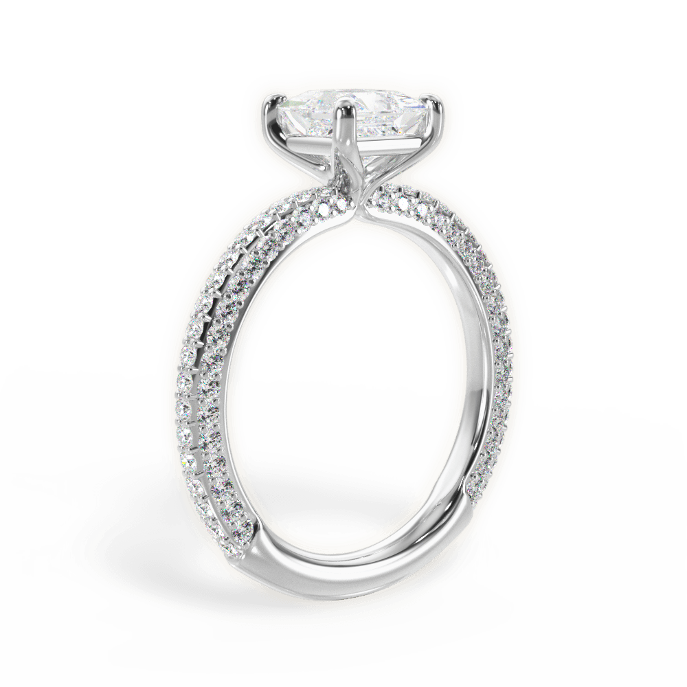 Kristen Princess Cut Lab Grown Diamond Platinum Engagement Ring - View 3
