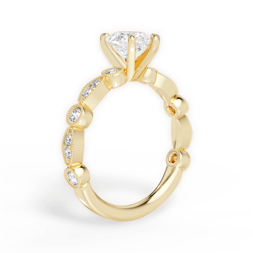 Edith Pear Cut Lab Grown Diamond 18Kt Yellow Gold Engagement Ring - View 2