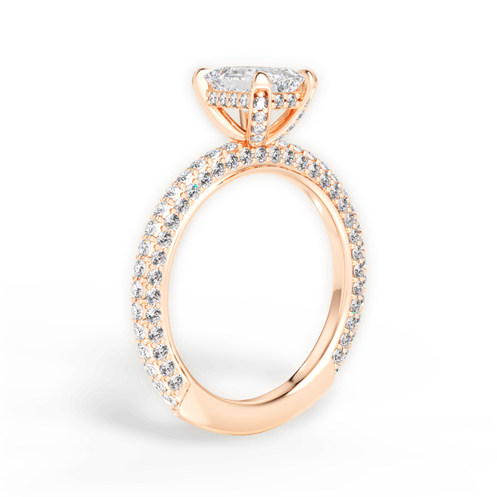 Madeline Emerald Cut Lab Grown Diamond 18Kt Rose Gold Engagement Ring - View 2