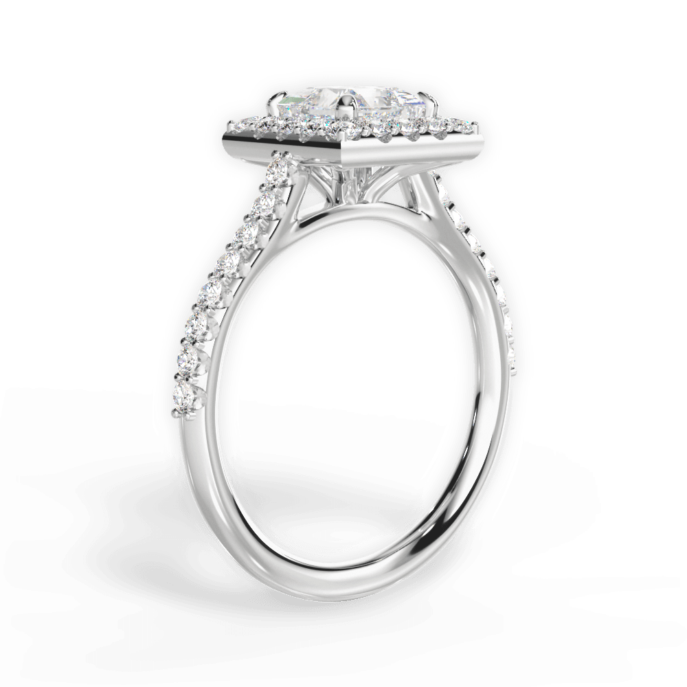Leah Princess Cut Lab Grown Diamond 18Kt White Gold Engagement Ring - View 3