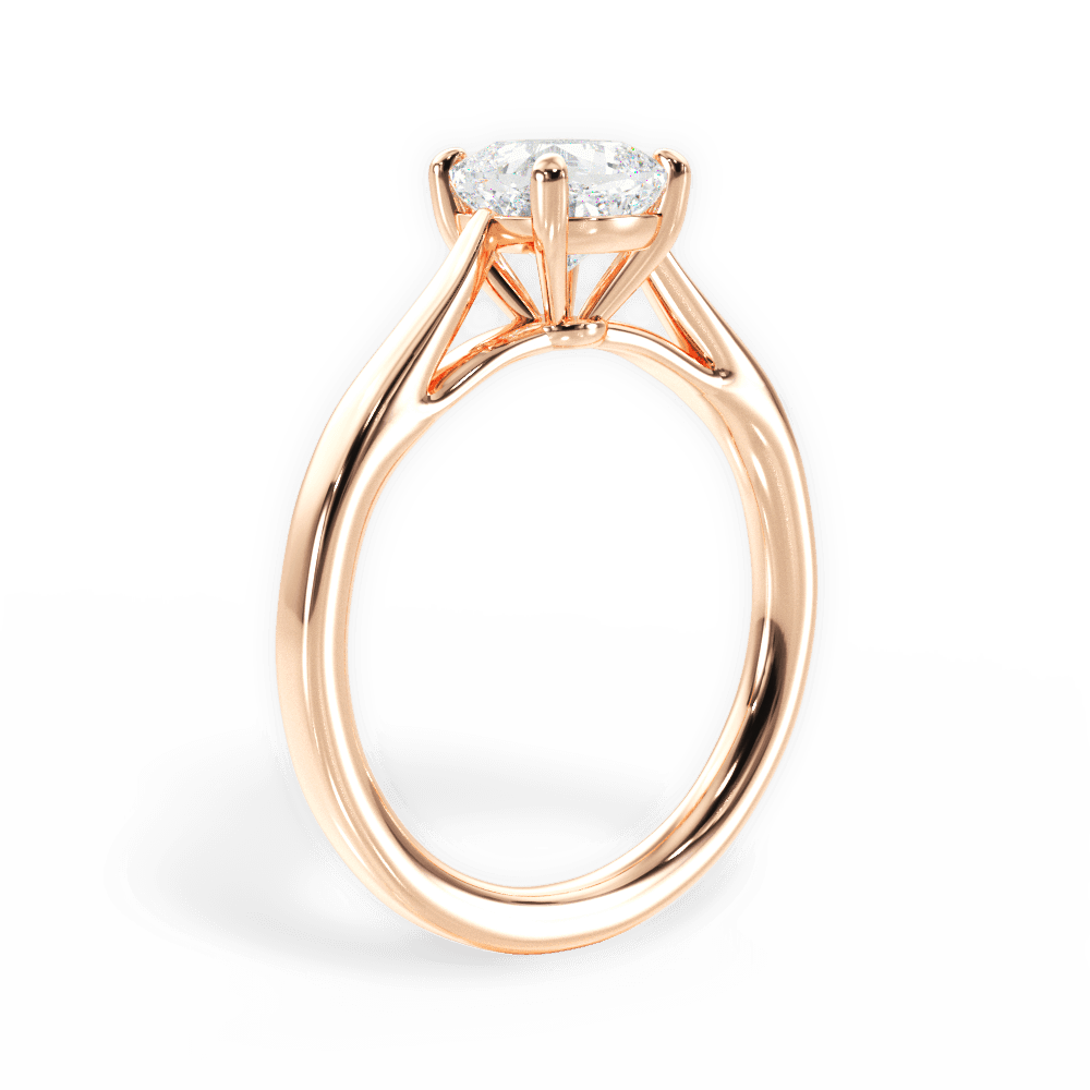 Angie Cushion Cut Lab Grown Diamond 18Kt Rose Gold Engagement Ring - View 3