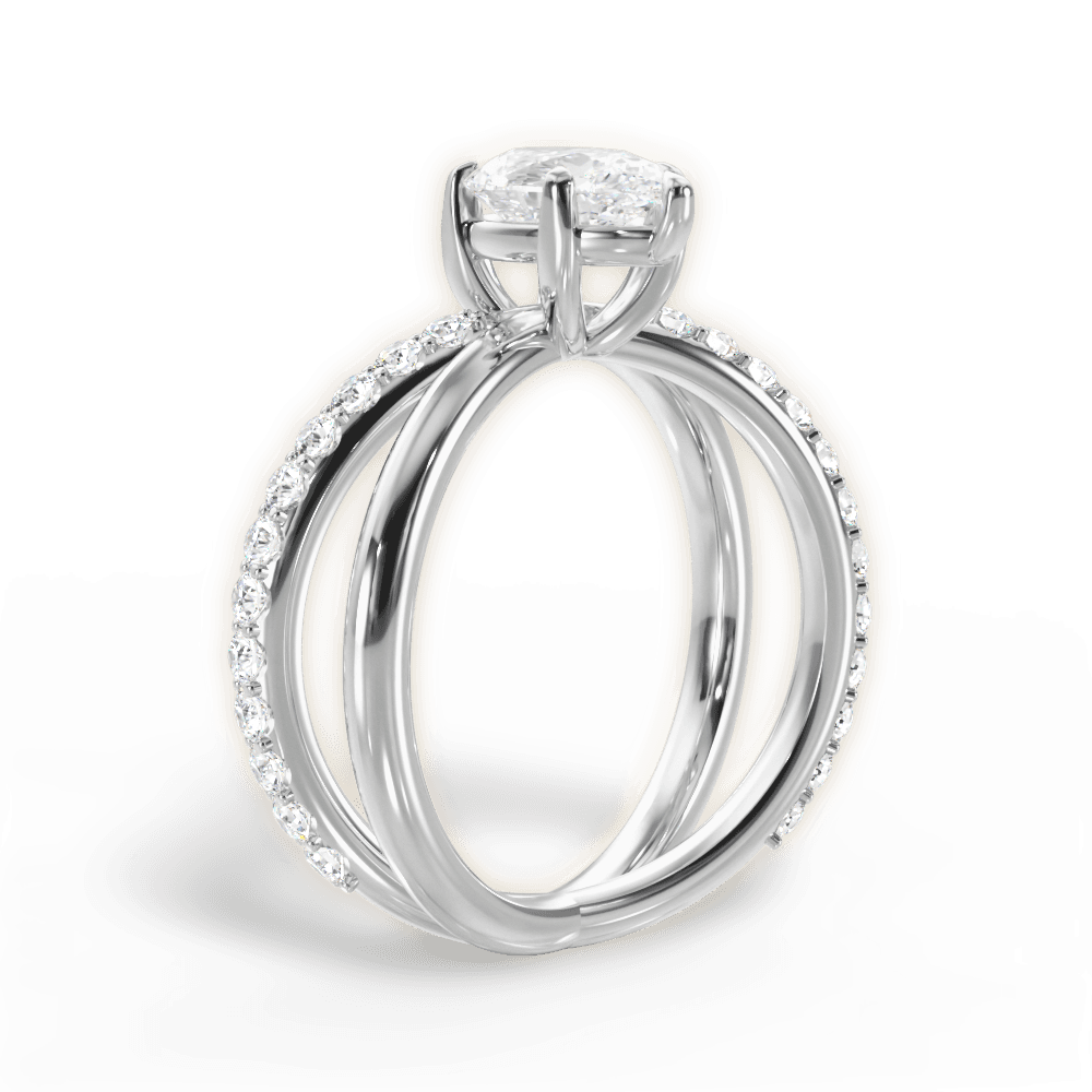 Jennifer Pear Cut Lab Grown Diamond Platinum Engagement Ring - View 2
