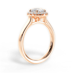Fiona Round Cut Lab Grown Diamond 18Kt Rose Gold Engagement Ring - View 4