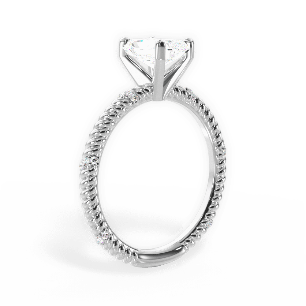 Chloe Radiant Cut Lab Grown Diamond 18Kt White Gold Engagement Ring - View 3