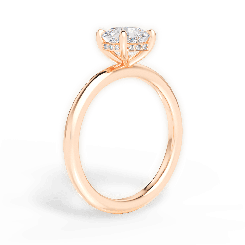 Brenda Asscher Cut Lab Grown Diamond 18Kt Rose Gold Engagement Ring - View 4